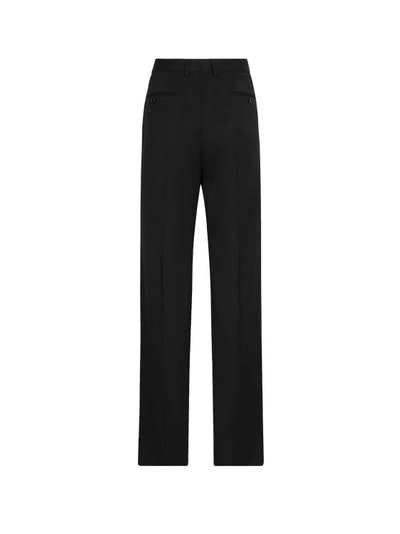Shop Dolce & Gabbana Stretch Wool Flare Trouser With Frontal Pinces In Black