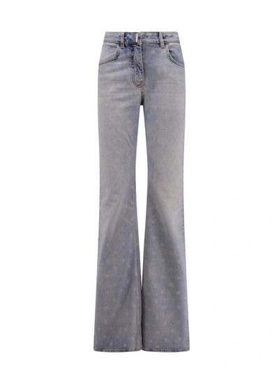 Shop Givenchy Flared Light Blue Jeans In Grey