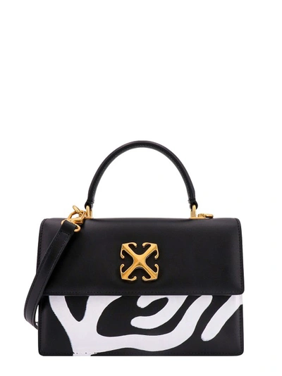 Shop Off-white Leather Handbag With Iconic Arrow In Black