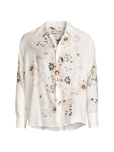 Shop Our Legacy Men's Above Floral Cotton-silk Shirt In Eastern Flower Print