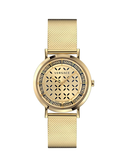 Shop Versace Men's  New Generation Ip Yellow Gold Stainless Steel Bracelet Watch/36mm