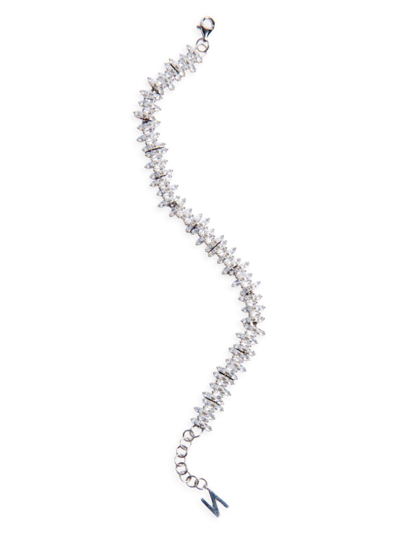 Shop Nickho Rey Women's The Collection Carrie Rhodium Vermeil & Crystal Bracelet In White Gold