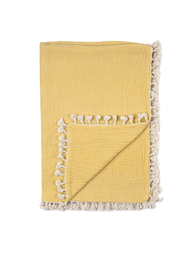 Shop Crane Baby Baby's Tassel-accented Blanket In Yellow