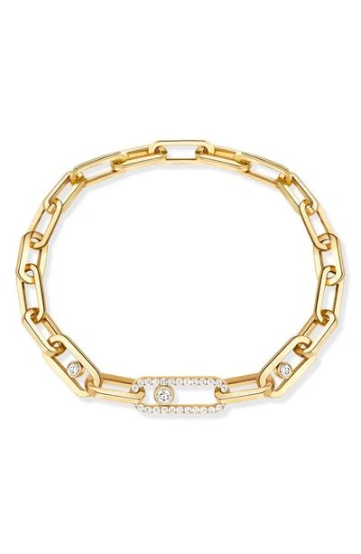 Messika Move Link Diamond Bracelet In Yellow Gold