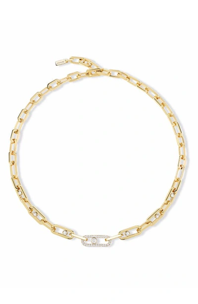 Shop Messika Move Link Diamond Necklace In Yellow Gold
