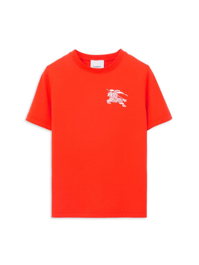 Shop Burberry Little Kid's & Kid's Cedar Crewneck T-shirt In Scarlet Orange
