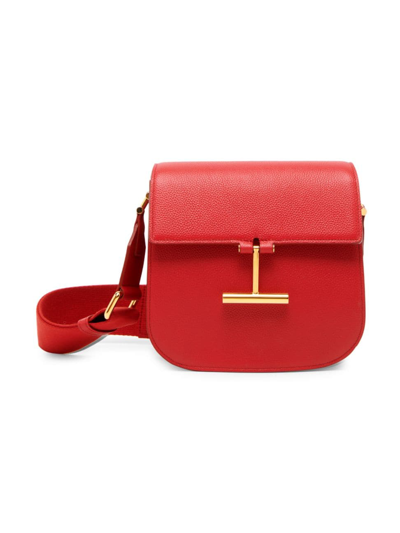 Shop Tom Ford Women's Mini Tara Leather Crossbody Bag In Red
