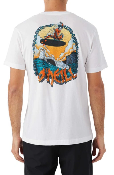 Shop O'neill Death Boost Graphic T-shirt In White