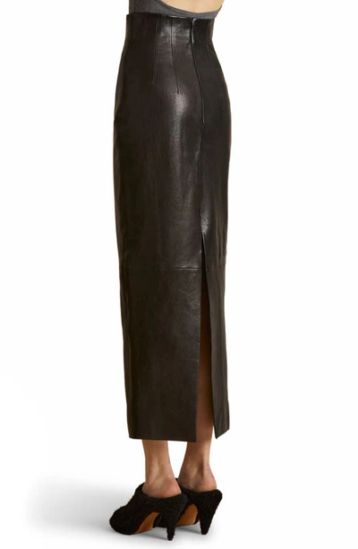 Khaite Black 'the Loxley' Leather Maxi Skirt In Black