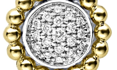 Lagos 18k Yellow Gold & Sterling Silver Diamond Cluster Bead Frame Pendant Necklace, 16-18 In Gold/silver