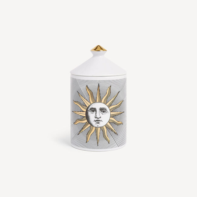 Shop Fornasetti Se Poi Scented Candle - Soli Décor - Immaginazione Fragrance In White/black/gold