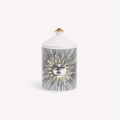 Shop Fornasetti Se Poi Scented Candle - Soli Décor - Immaginazione Fragrance In White/black/gold
