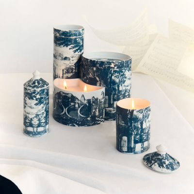 Shop Fornasetti Nel Mentre Vase Scented Candle - Giardino Settecentesco - Giardino Segreto Fragrance In Blue/white