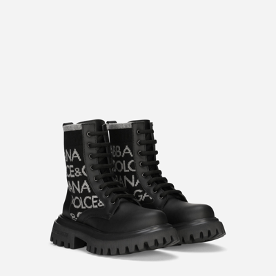 Dolce & Gabbana Calfskin Ankle Boots In Multicolor
