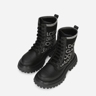 Dolce & Gabbana Calfskin Ankle Boots In Multicolor