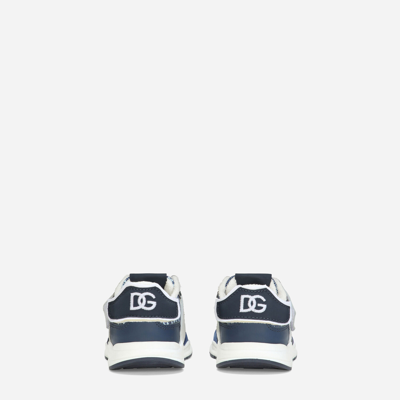 Shop Dolce & Gabbana Mixed-material Air Master Sneakers In Denim