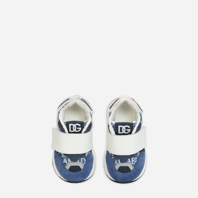 Shop Dolce & Gabbana Mixed-material Air Master Sneakers In Denim