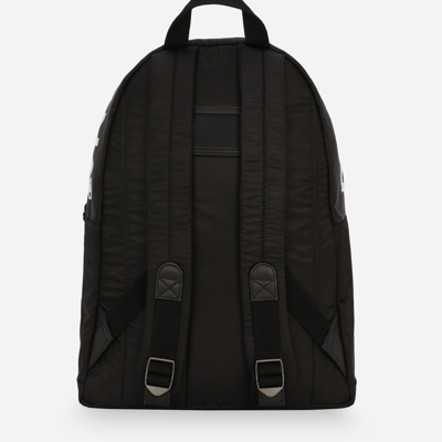 Shop Dolce & Gabbana Nylon Backpack With Dolce&gabbana Logo In Black