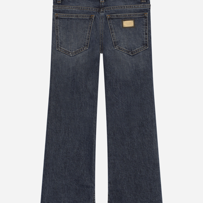 Dolce & Gabbana 5-pocket Denim Pants With Embroidery In Multicolor