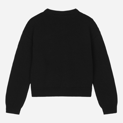 Dolce & Gabbana Logo Intarsia Wool Sweater In Multicolor