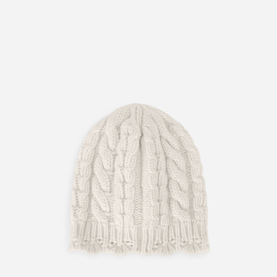 Dolce & Gabbana Cable-knit Hat With Logo Tag And Embroidery In White