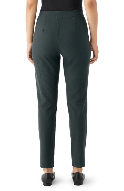 Shop Eileen Fisher Slim Ankle Stretch Crepe Pants In Ivy