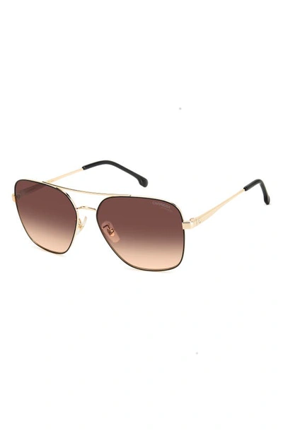 Shop Carrera Eyewear 60mm Gradient Square Sunglasses In Black Gold/ Brown Orange
