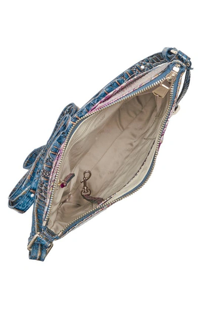 Shop Brahmin Katie Croc Embossed Leather Crossbody Bag In Violet Quartz