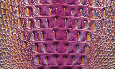 Shop Brahmin Caroline Croc Embossed Leather Satchel In Violet Quartz