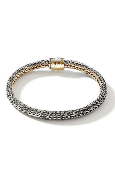 Shop John Hardy Classic Chain Reversible Bracelet In Silver/ Gold