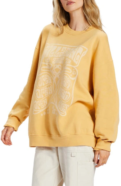 Shop Billabong Ride In Cotton Blend Graphic Sweatshirt In Gold Coast