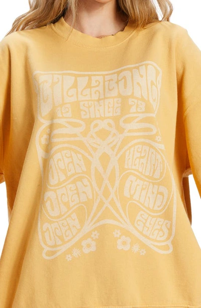 Shop Billabong Ride In Cotton Blend Graphic Sweatshirt In Gold Coast