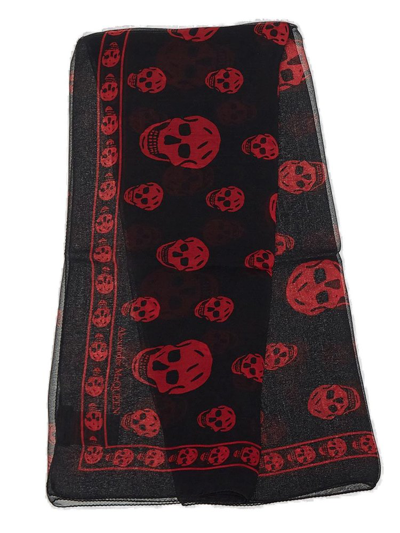 Shop Alexander Mcqueen Skull Printed Finished Edges Scarf In Multi