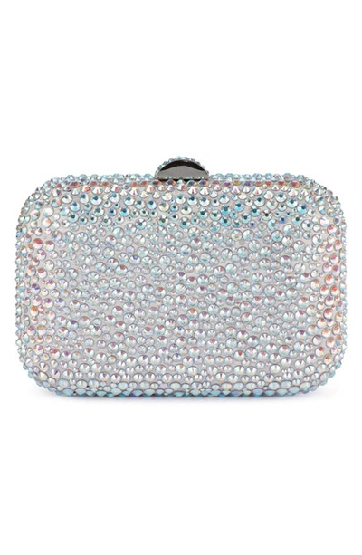 Olga Berg Casey Hot Fix Crystal Clutch In Aurora