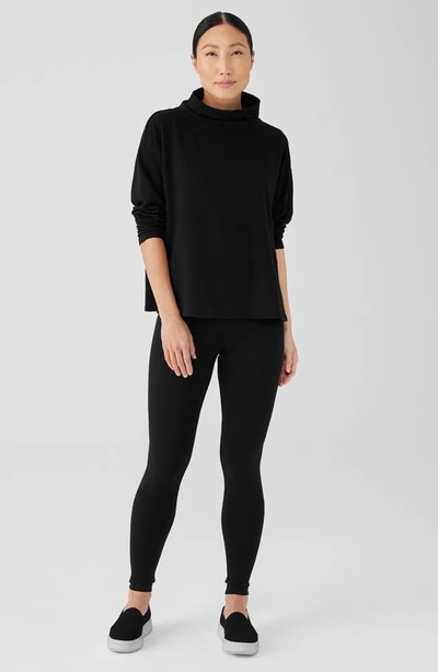 Shop Eileen Fisher Cowl Neck Long Sleeve Tunic In Black