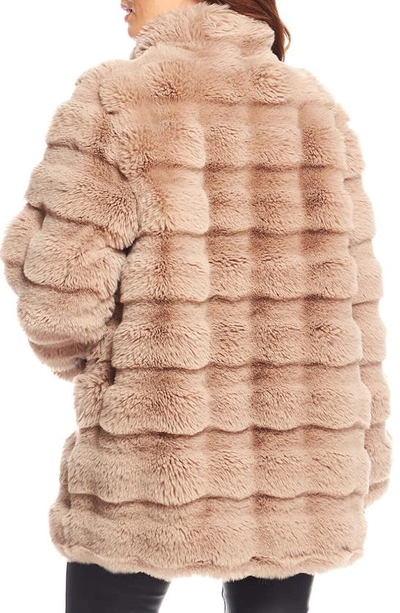 Shop Donna Salyers Fabulous-furs Donna Salyers Fabulous Furs Rainier Reversible Faux Fur Coat In Camel