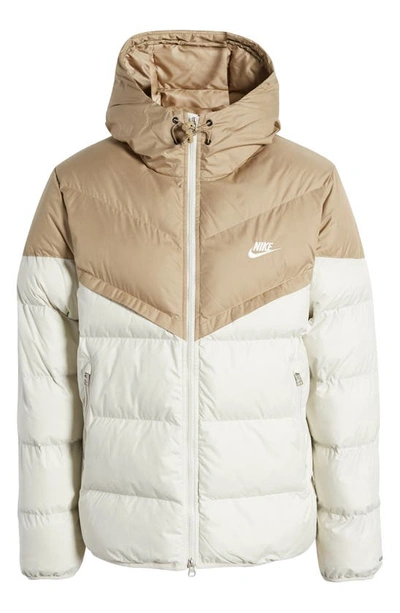 Shop Nike Storm-fit Windrunner Insulated Hooded Jacket In Khaki/ Light Bone/ Sail