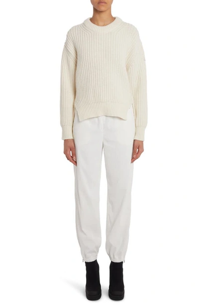 Shop Moncler Chunky Wool Sweater In White