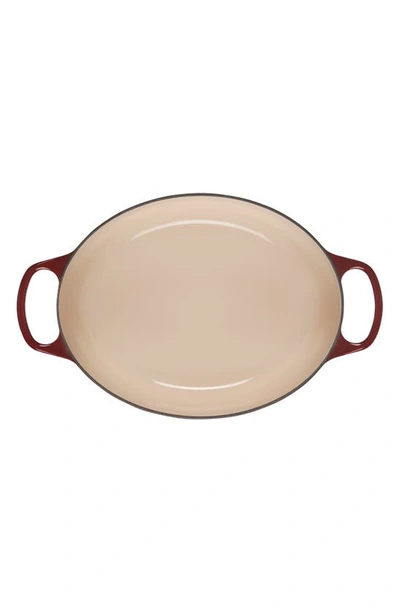 Shop Le Creuset Signature 6.75-quart Oval Enamel Cast Iron French/dutch Oven With Lid In Rhone