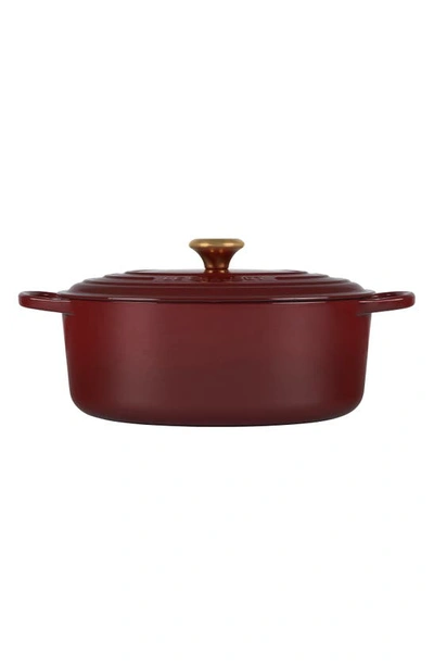 Shop Le Creuset Signature 6.75-quart Oval Enamel Cast Iron French/dutch Oven With Lid In Rhone