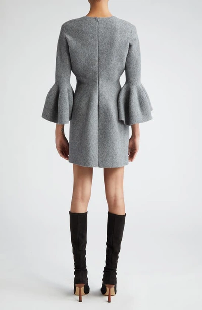 Shop Brandon Maxwell The Leighton Knit Minidress In Melange Grey