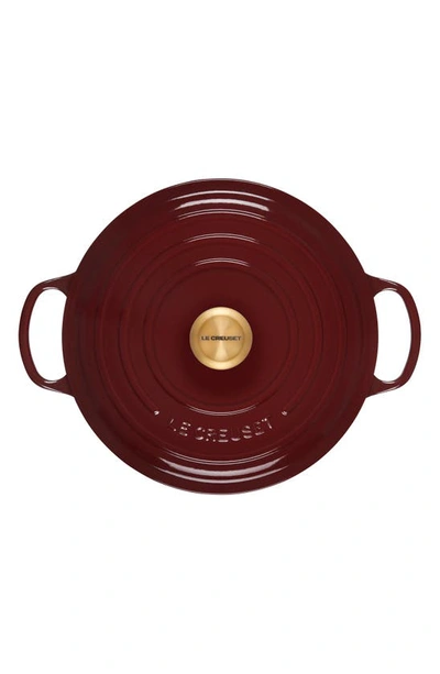 Shop Le Creuset Signature 4.5-quart Round Enamel Cast Iron Dutch Oven In Rhone