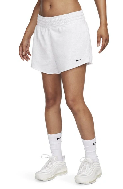 Shop Nike Sportswear French Terry Shorts In Birch Heather/ Black