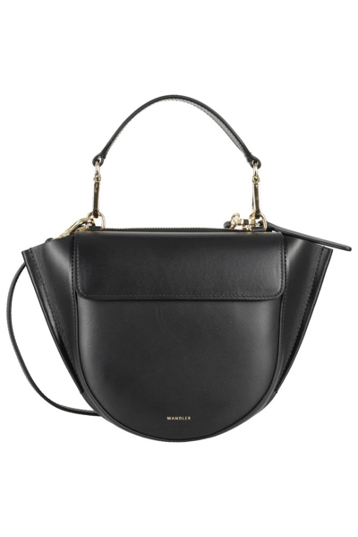 Shop Wandler Hortensia Mini Top Handle Bag In Black
