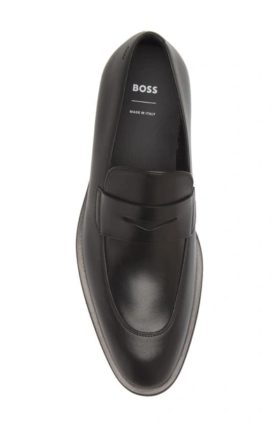 Hugo Boss Boss Derreck Penny Loafer In Black