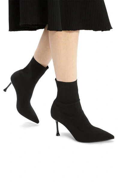Shop Aldo Phara Pointed Toe Sock Bootie In Black