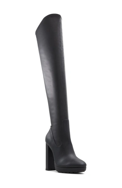 Shop Aldo Dallobrelia Over The Knee Platform Boot In Black