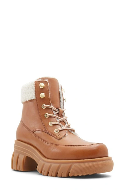 Shop Aldo Marni Waterproof Lace-up Boot In Medium Brown