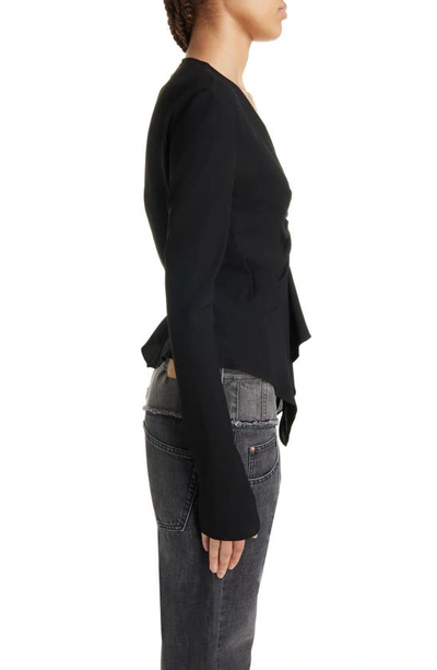 Shop Isabel Marant Ulietta Center Ruched Crepe Blouse In Black