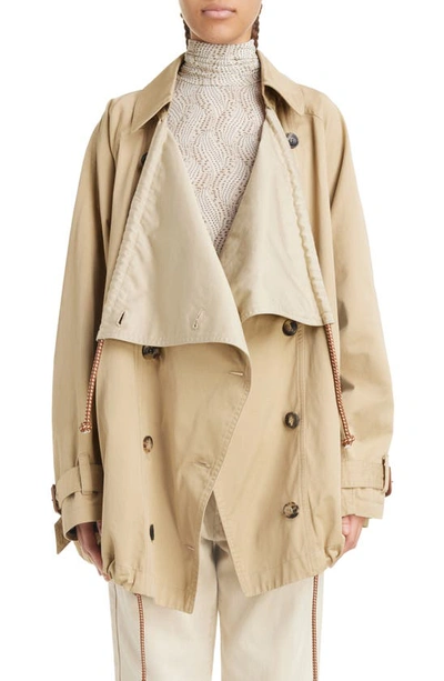 Shop Isabel Marant Dusika Cotton Trench Jacket In Beige